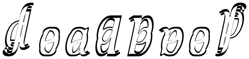 Ambigram for deadbeef in Notoserif-condenseditalic